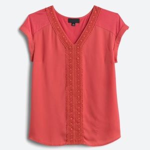 Fortune + Ivy Crochet Trim Blouse